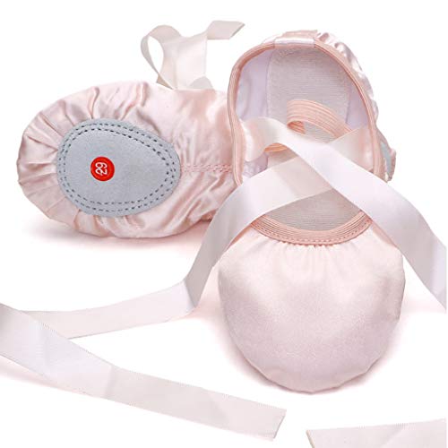 Chimei Ballet Dance Shoes for Goddler Girls Kids Women Pink Red Slipper Satin Flat Physical Shoe - Thumbnail 4