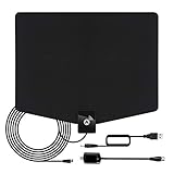 [Newest 2020] Amplified HD Digital TV Antenna Up to 120 Miles Range - Compatible 4K 1080p Fire Stick and All TV's with Powerful HDTV Amplifier Signal Booster - 13.2ft Long Coax Cable