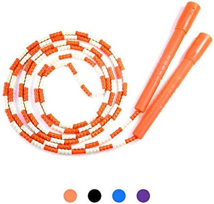 Jump Rope Soft Beaded Segment Adjustable and Premium Skipping Rope Tangle-Free and for Men, Women and Kids, Plastic Handle Fancy Skipping Jump Rope with Workout-Free Carry Bag