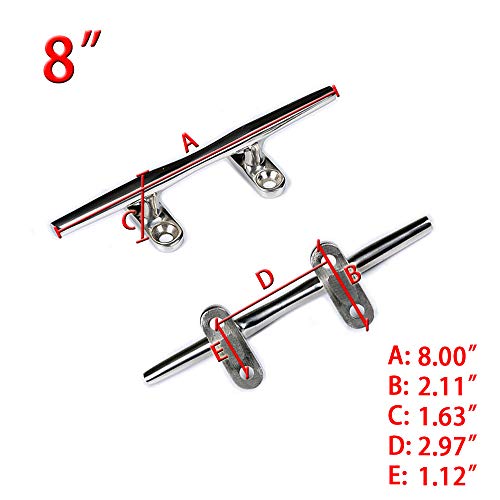 Thorn Boat Cleat Open Base Stainless Steel Dock Cleat (8-in,2pack) - Thumbnail 5
