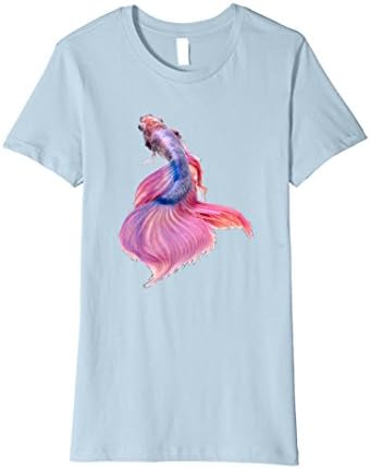 Womens Betta T-shirt Fighting Fish T-shirt Large Baby Blue