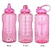 QuiFit Motivational Gallon Water Bottle - with Straw & Time Marker BPA Free 128/64 oz Large Water Jug Leak-Proof Durable for Fitness Outdoor Enthusiasts(Light Pink-B1, 1 Gallon)
