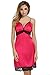 Ekouaer Women's Sexy Nightwear Lace Chemise Nightgown Cotton Sleepwear (S, Rosered)