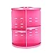 360-Degree Rotating Makeup Organizer, ELOKI Adjustable Spinning Cosmetic Storage Shelves Unit Compact Size with Large Capacity for Different Types of Cosmetics and Skin Care Accessories, Pink
