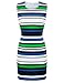 FSOOG Summer Striped Sleeveless Wear to Work Casual Party Pencil Business Dress M Green