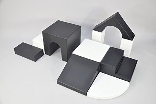 IGLU Brand Soft Play Equipment, XL Soft Play Shapes, Activity Toys, Soft Play, Black/White - 10 Shape Set