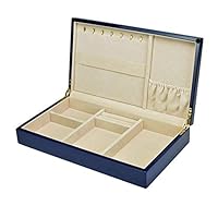 qzheng Blue high-Gloss Paint Leather Jewelry Multifunctional Jewelry Box Jewelry Storage Box Valentine