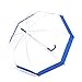 Rainbrace Transparent Bubble Umbrella Auto Open, Fashion Dome Shape with Color Trim(Blue)