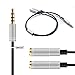DIKOO Universal 3.5mm Male to Female Audio Multi Headphone Splitter Stereo Cable Headphone Y Splitter Cable for iPhone 6s/6/5s,Samsung S7/S6/S6 Edge/Glaxy Note 5/4/3