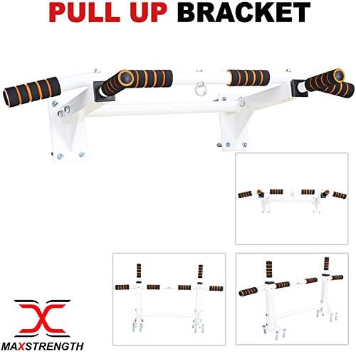 Authentic Max Strength Wall Mounted Chin Up Pull Up Bars Home Gym Exercise Bar Chinning Up Wall Bracket Workout Dip Station