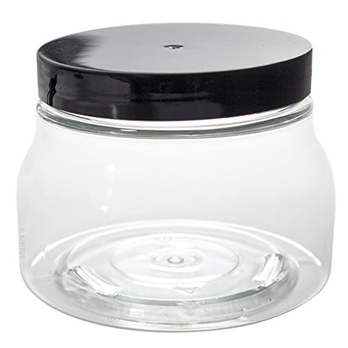 Clear PET Plastic (BPA Free) Tuscany Refillable Jar 8 oz / 240 ml - (6 pack) + Labels