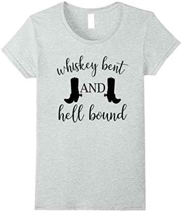 Womens Whiskey Bent and Hell Bound Country Wedding Shirt for Bride Medium Heather Grey