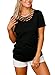 Astylish Women Sexy Criss Cross Short Sleeve Casual Loose Blouse Tops Black Large