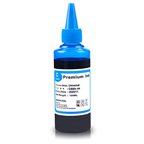 Topcolor 100ML Edible Ink Refill Bottle Combo for All Inkjet Printer, Digital Cake Printer and Refill Inkjet Cartridges, Suitable for Cakes, Lollipops (4 Pack, Black/Cyan/Magenta/Yellow) - Thumbnail 2