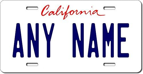 Personalized California License Plate 6" X 12" (inches) Aluminum. Add Your Name, Text or Numbers.Full Size Novelty Plate - Fits Car and Truck License Plate Holders VER.1