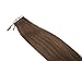 Tape in Hair Extensions Human Hair Extensions Silky Straight Skin Weft Human Remy Hair (16 inches, 8 Brown)