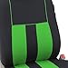 FH Group Automotive Seat Covers Combo Silicone Steering Wheel Cover Full Set Car Accessories Green, Striking Striped Seat Covers Airbag and Split Rear Universal Fit for Cars Vans Trucks SUV