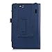 kwmobile Elegant synthetic leather case for Asus Padfone Mini in dark blue with convenient STAND FEATURE