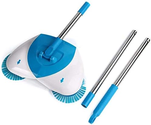 RNAZLIS Automatic Hand Push Sweeper 360-degree Rotating Built-in Rotating Brushes Automatic Sweeping Machine,Dustpan and Trash Bin 3 in 1 Floor Cleaning System