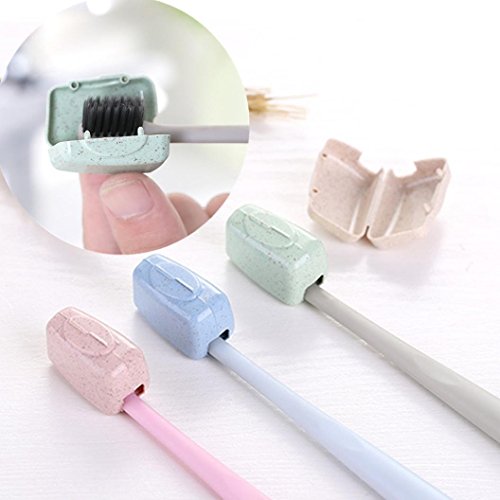 Yeefant 4 PCS Set Portable Travel Toothbrush Cover Wash Brush Cap Case Box|Keep Your Toothbrush Cleaning and Dry(Random Color)