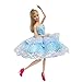 FairyStar Beautiful Fashion Ballet Skirt Dress Set for Barbie Doll Girls' Birthday Gift (5 Kind Style，Style Random)