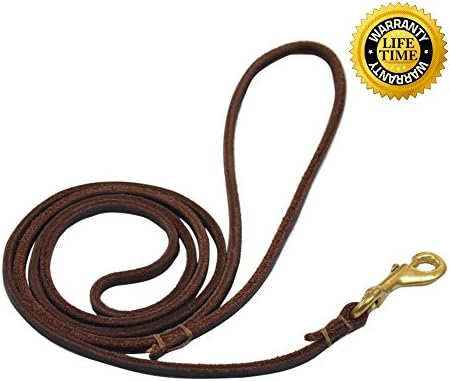 Captain Pet 4.3 feet Soft Leather Pet Leash for Small Dogs Training and Walking (S, Thin)