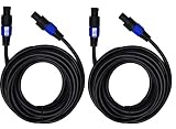 Ignite Pro 2X Speakon to Speakon 25 Ft. True 12 Gauge Wire AWG DJ/Pro Audio Speaker Cable, Pair