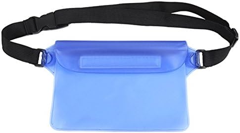 Jinger Outdoor Sports Waterproof Pockets Three-layer Sealed Adjustable Waistband For Swimming/Diving/Drifting,Protect Cash, Credit Cards, Keys Smartphones (blue)