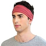 KOOSHOO ORGANIC MEN'S HEADBAND in MARSALA RED by Twist Headband for Men Ethically made from Breathable, Sweat-Wicking Organic Cotton | Functional & Fashionable Headband for Yoga and Sports