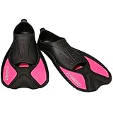 ANGGO Short Dive Fins for Swimming Snorkeling and Diving (Rose Red, Small)