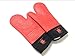 Extra Large Red/Black Heat Resistant Silicone Oven Mitts