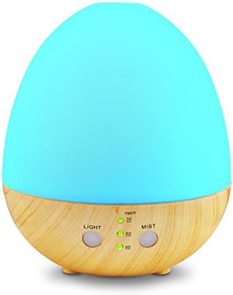 caferria Egg Essential Oil Diffuser, 235ml Ultrasonic Aromatherapy Diffuser Humidifier with 8 Colors LED Lights,4 Timer Settings and Waterless Auto Shut-off Cool Mist Humidifier for Home Office Baby