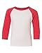 Next Level Big Boy's 3/4-Sleeve Rib-Knit T-Shirt, M, Red / White
