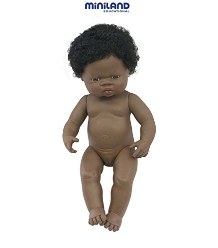 Miniland 15'' Anatomically Correct Baby Doll, African Girl
