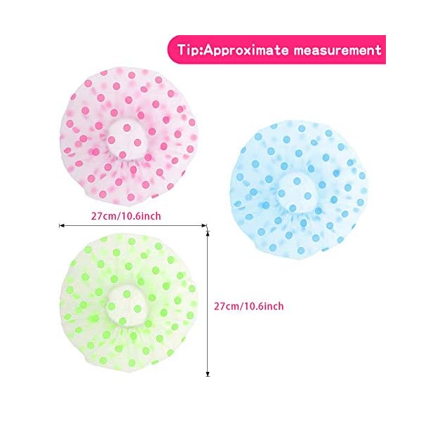 Shower-Caps-3-Packs-Waterproof-Shower-Cap-for-Women-Reusable-Shower-Hat-Bath-Caps-with-Elastic-Band-Large-Plastic-Long-Hair-Environmental-Protection-Hats-for-Ladies-Girls-Kids-Spa-Salon Shower Caps 3 Packs, Waterproof Shower Cap for Women Reusable Shower Hat Bath Caps with Elastic Band, Large Plastic Long…