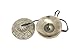 Tingsha Cymbals Tibetan Lucky Symbol Embossed Meditation Yoga Bell Chimes (Medium, Silver Vajra Symbol)