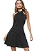 BOKALY Women's Vintage Pleated Party A-Line Dress Elegant Casual Work Dresses (M, BK501-Black 01)