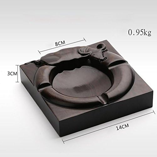 FACAIG Cow ashtray carving wood ebony- Multi-functional solid wood creative Rollsnownow