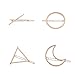 Adecco LLC 8pcs Minimalist Dainty Rose Gold Hollow Geometric Metal Hairpin Hair Clip Clamps,Circle, Triangle and Moon etc (rose gold 8pc)