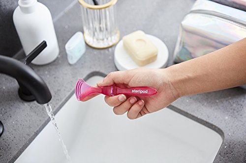Steripod Kit For Women: 4 Clip-On Toothbrush Protectors (Rose Gold, Pearl, Clear Silver, Clear Purple), 2 Razor Covers (Pink & Pearl), 2 Tongue Cleaners (Pink & Pearl)