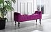 Divano Roma Furniture Classic Tufted Microfiber Footrest/Footstool/Ottoman with Casters (Purple)