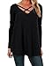 StyleDome Women's Long Sleeve Sweater Knit Pullover V Neck Loose Cross Front Blouse Tops