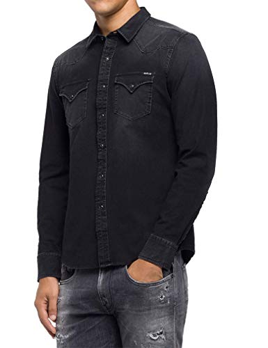 Buy Replay | Denim Slim Fit Shirt Black 