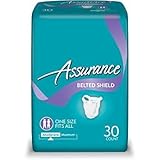 Assurance Belted Shield One Size Fits All, Moderate, 30 Underwear