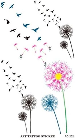 Niwota 6 Sheets Dandelion &amp; Plum Flower &amp; Stereo Butterfly Tattoo Trendy &amp; Beautiful &amp; Fresh &amp; Waterproof Tattoo
