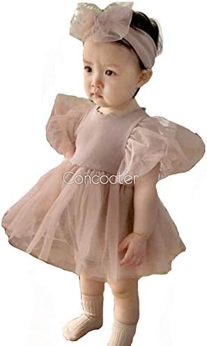 Amazon Co Jp ベビー ワンピース ロンパース 半袖 60 70 80 90 秋 セレモニードレス チュール ヘアバンド付き ベビードレス 女の子 結婚式 フォーマル ハーフバースデー 誕生日 お食い初め 100日祝い お宮参り 新生児 出産祝い ベビー 服 ファッション小物