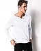 MODCHOK Men's Casual Long Sleeve T Shirts V Neck Sweatshirts Slim Fit Tops White L