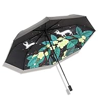 ZDNALS Folding Umbrella Sunny Rainy Day Dual-use Folding Black Plastic Sunscreen Anti-UV Umbrella / 3 Color Optional Umbrella (Color : C)