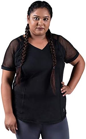 Spirit Animal Plus Size Women's Mesh Sleeve Raglan Tee for Gym/Sports