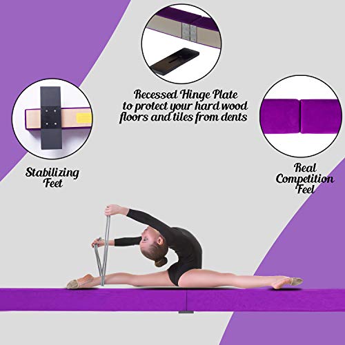 Junior Gymnastics Wood Core Balance Beam The Olympian 8 Ft Folding